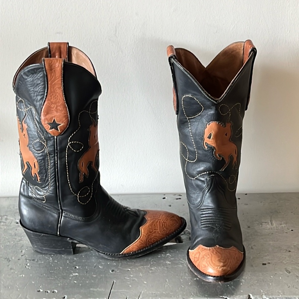 Vintage Cowboy Boots- Bucking Bronco Boots